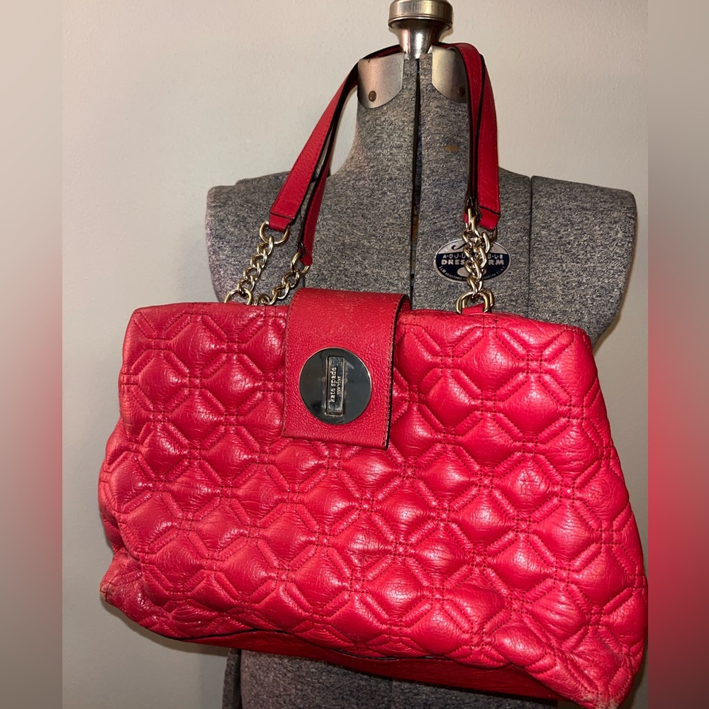 Kate Spade New York Elena Astor Court Pink Quilted Leather Shoulder Bag